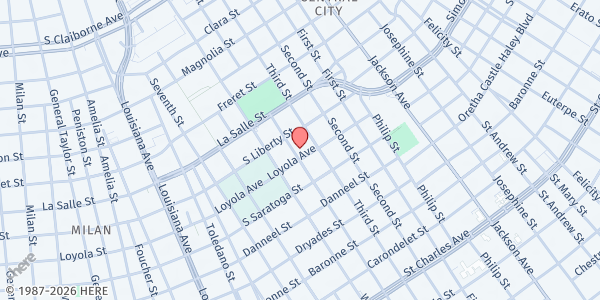 Map showing Central City Community Outreach - Main Location at 2211 4th St., New Orleans, LA