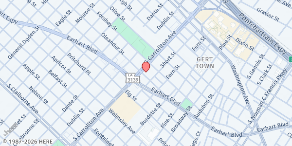 Map showing DePaul Community Health Center at 3201 S. Carrollton Ave., New Orleans, LA