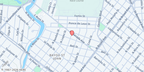 Map showing Food for Life New Orleans Inc. at 2936 Esplanade Ave., New Orleans, LA