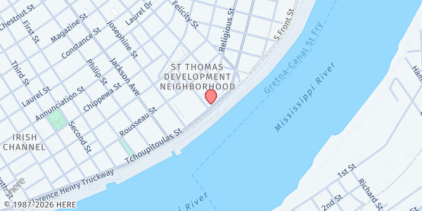 Map showing Hope House Inc. at 916 St Andrew St, New Orleans, LA