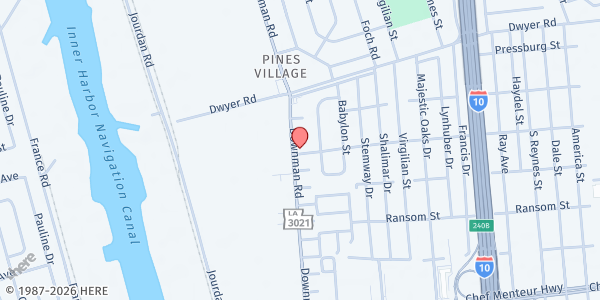 Map showing Love In Action Outreach at 4607 Downman Rd., New Orleans, LA