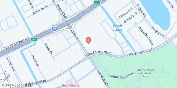 Map showing Nazarene MBC at 5703 Read Blvd., New Orleans, LA