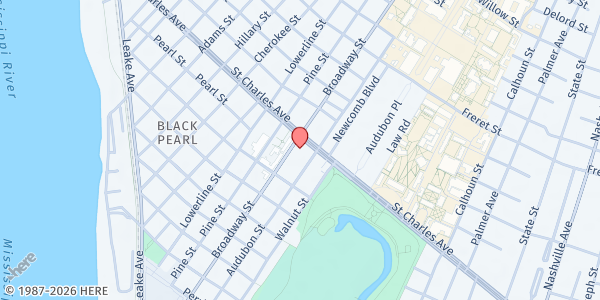 Map showing St. Charles Ave. Baptist Church at 7100 St. Charles, New Orleans, LA