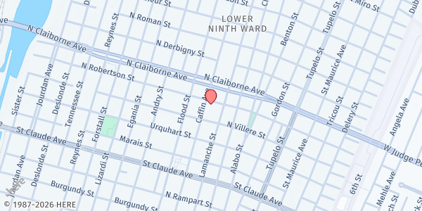 Map showing TCA - Bethel AME Church at 1437 Caffin Ave, New Orleans, LA