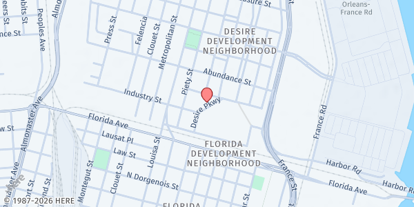Map showing TCA - Urban League Center at 2800 Desire Pkwy, New Orleans, LA