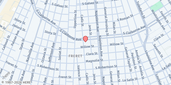Map showing The Salvation Army GNO Shelter at 4526 S. Claiborne Ave., New Orleans, LA