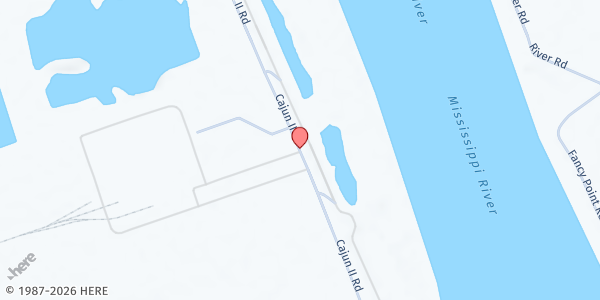 Map showing HOPE Ministry of Pointe Coupee at 10961 Cajun II Road, New Roads, LA