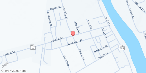 Map showing St. Luke M.B.C. of Newellton at 724 Vernon St., Newellton, LA