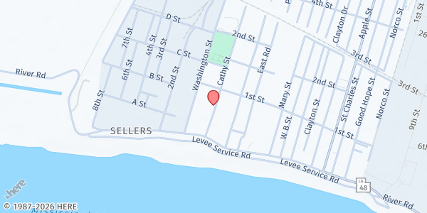 Map showing Greater Good Hope Baptist Church at 47 Cathy St, Norco, LA