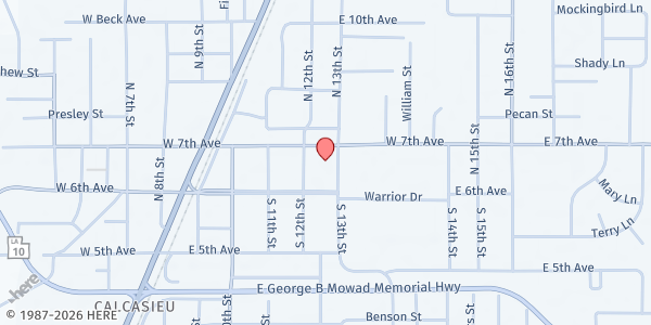 Map showing New Hope Ministries at , Oakdale, LA