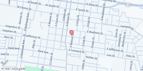 Map showing Holy Ghost Community Diner at 742 WALNUT ST., Opelousas, LA