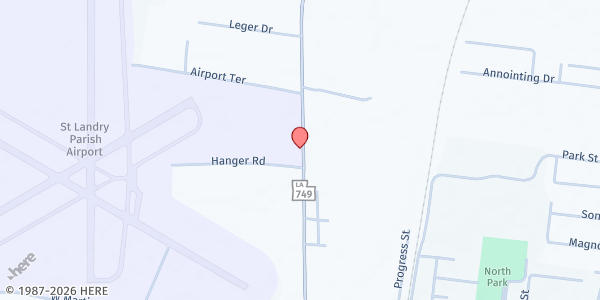 Map showing St. Landry CAA - Opelousas at 1065 Hwy. 749, Opelousas, LA