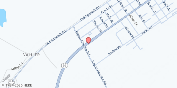 Map showing St. John the Baptist Catholic Church at 15504 Hwy. 90, Paradis, LA