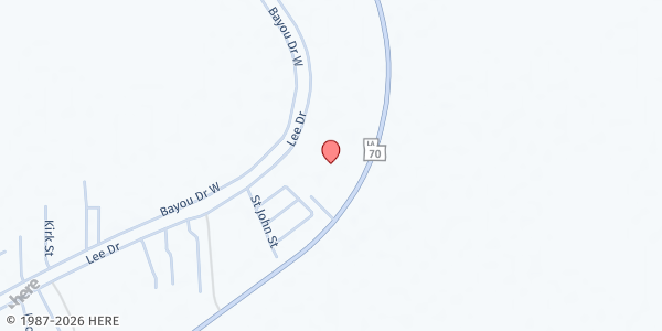 Map showing Veterans Park at 2862 LA-70, Pierre Part, LA