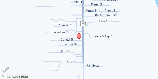 Map showing Veterans Park at 3862 LA-70, Pierre Part, LA