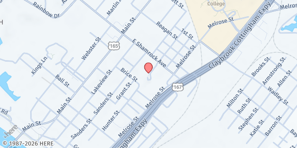 Map showing Arbor Hill Senior Apartments at 388 E Shamrock Ave, Pineville, LA