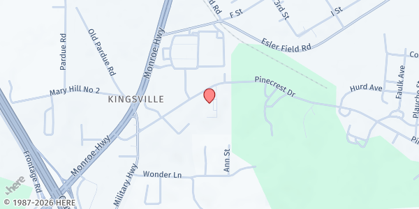 Map showing Pine Grove Senior Apartments at 60 Pinecrest Dr, Pineville, LA