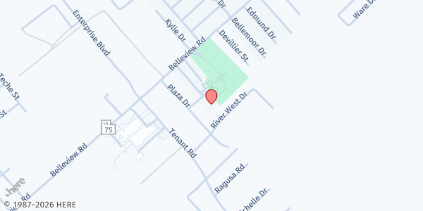 Map showing Carl F. Grant Civic Center at 24700 J. Gerald Berret Blvd, Plaquemine, LA