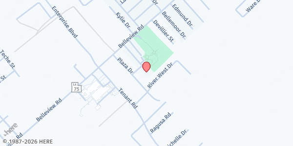 Map showing Carl F. Grant Civic Center at 24700 J. Gerald Berret Blvd., Plaquemine, LA