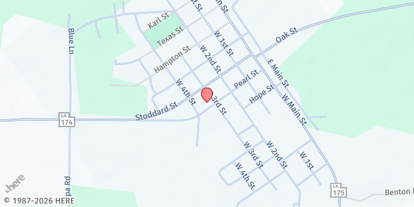 Map showing First Baptist Church at 2258 W 3rd St, Pleasant Hill, LA