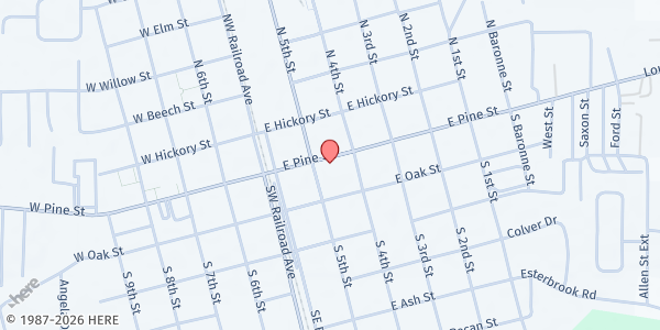 Map showing Ponchatoula 1st United Meth. at 201 E. Pine St., Ponchatoula, LA