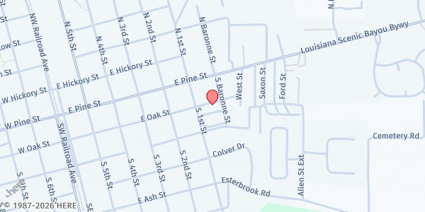 Map showing Ponchatoula Westminster at 250 S. 1st St., Ponchatoula, LA