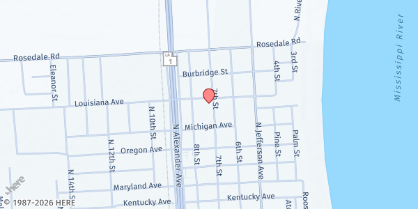 Map showing West Baton Rouge Parish Council at 883 7th St., Port Allen, LA