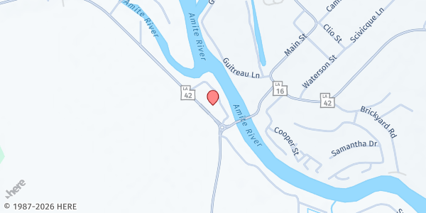 Map showing Manantial de Vida at 41150 Hwy 42, Prairieville, LA