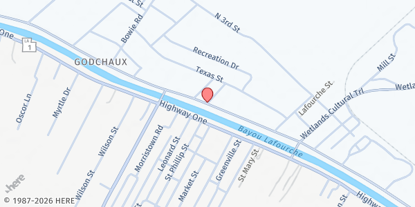 Map showing Lafourche Parish Government - Raceland at , Raceland, LA