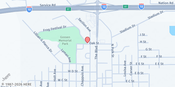 Map showing Abundant Life Just Cares at 400 Gossen Memorial Drive, Rayne, LA