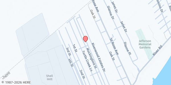 Map showing St. Charles Parish Dept of Comm Serv / St. Rose at 608 Mockingbird Lane, Saint Rose, LA