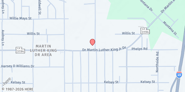 Map showing St. Luke Christian Methodist Church at 2110 MLK Dr., Shreveport, LA
