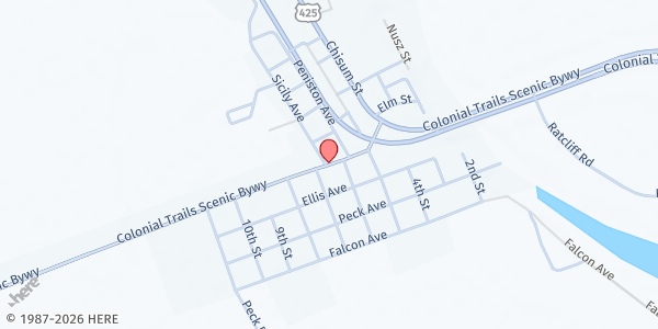 Map showing Sicily Island United Methodist Church at 608 Newman St., Sicily Island, LA