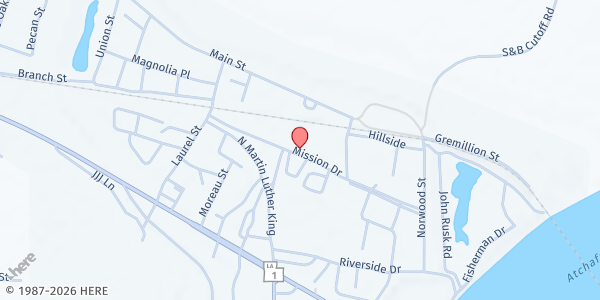 Map showing Simmesport at 372 Mission Dr LOT B, Simmesport, LA