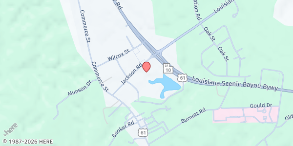 Map showing West Feliciana Food Pantry at 12292 Jackson Road, St. Francisville, LA