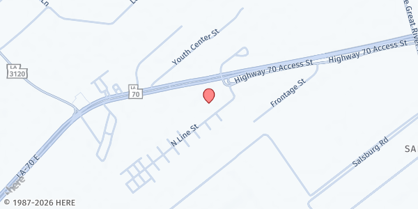 Map showing Shekinah Glory Christian Fellowship Church at 10164 North Line Street, St James, LA