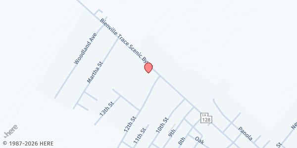 Map showing Oneonta Baptist Church at 1209 Plank Rd., St. Joseph, LA