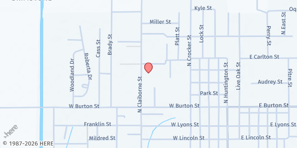 Map showing Our Lady of LaSalette Catholic Church at 602 N Claiborne St, Sulphur, LA
