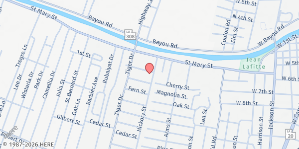 Map showing Good Samaritan Food Bank of Thibodaux at 100 Birch St, Thibodaux, LA