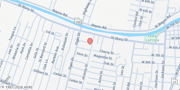 Map showing Good Samaritan Food Bank- Thibodaux at 100 Birch St, Thibodaux, LA