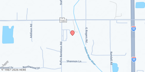 Map showing Eagle Heights Church at 47318 Rufus Bankston Rd., Tickfaw, LA