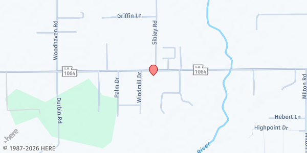 Map showing Grace Fellowship Baptist at 11254 Hwy. 1064 W., Tickfaw, LA