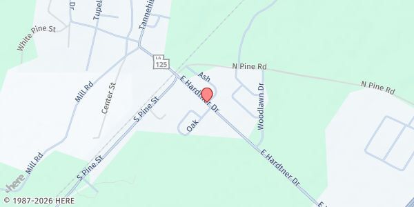 Map showing Urania Town Hall at 2021 E Hardtner Dr, Urania, LA