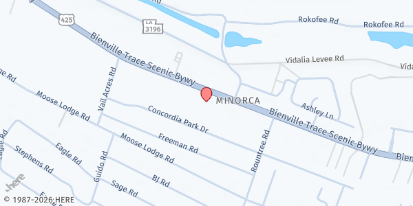 Map showing The River Assembly at 4810 Hwy. 84 W., Vidalia, LA