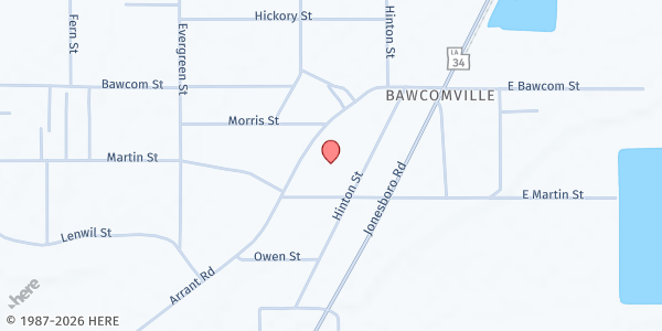 Map showing New Hope Worship at 131 Arrant Rd., West Monroe, LA
