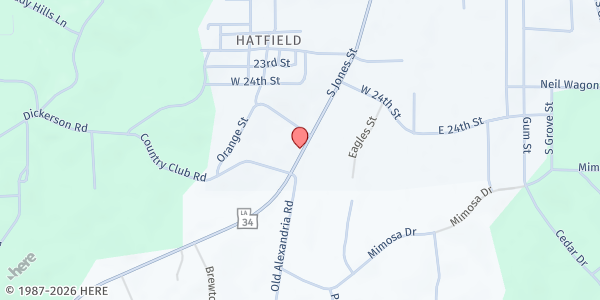 Map showing Winnfield Mobile Pantry - Winnfield Fairgrounds at 2000 S. Jones Street, Winnfield, LA