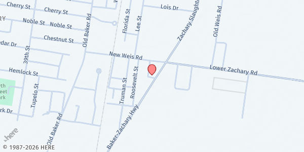 Map showing Grace of God Christian Center at 3541 Hwy. 19, Zachary, LA