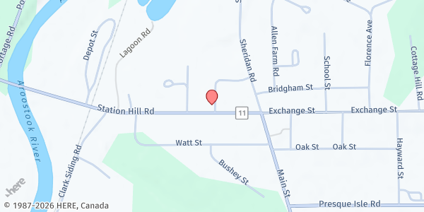 Map showing Ashland Food Pantry at 31-A Station Street, Ashland, ME