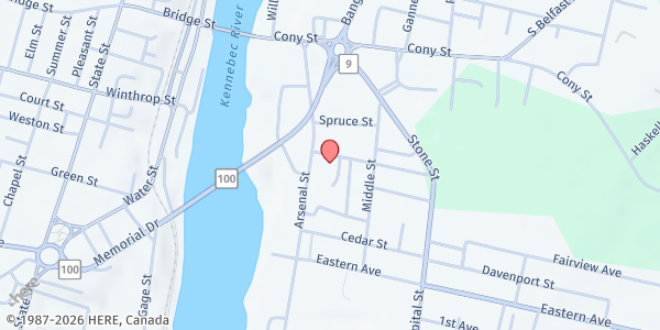 Map showing Edmund N. Ervin Pediatric Center at 6 E Chestnut St, Augusta, ME