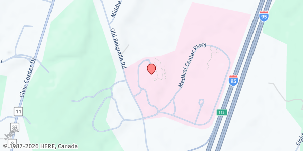 Map showing Harold Alfond Center For Cancer Care at 361 Old Belgrade Rd, Augusta, ME